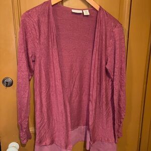 Adrienne Vittadini Women's Open Front Cardigan - Pink